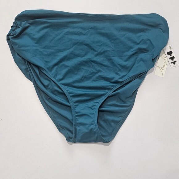 Anne Cole Plus Size Convertible High Waist Shirred Swim Bottoms - Picture 6 of 8